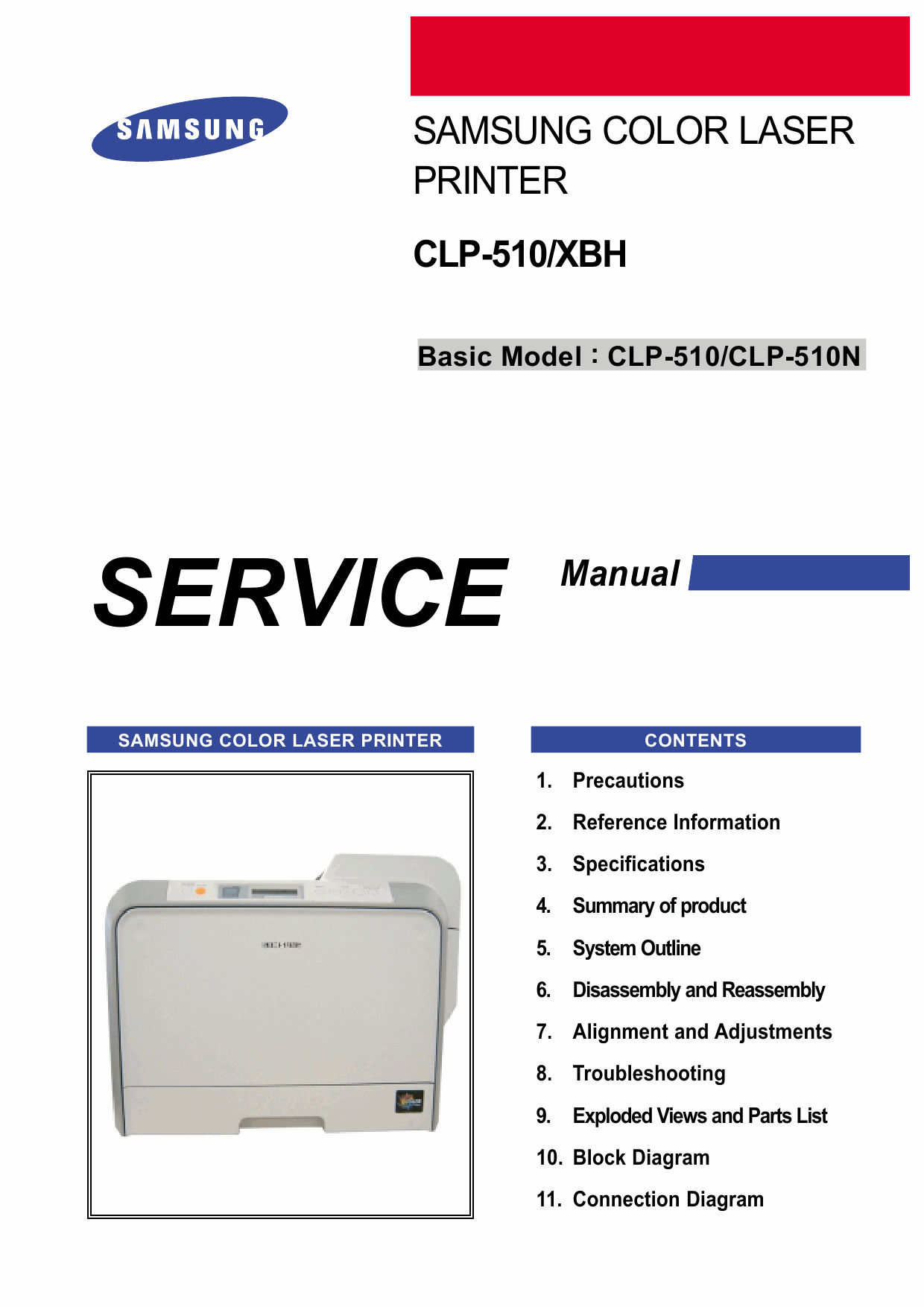 Samsung Color-Laser-Printer CLP-510 510N Parts and Service Manual-1